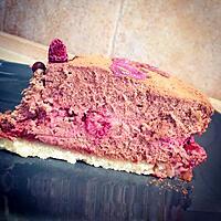 recette Gâteau mousse choco framboises