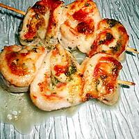 recette Roulades de poulet en brochettes