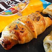 recette petits croissants gourmands au nutella, croquant de m&m's