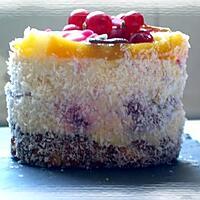 recette Entremet noix de coco, framboise et fruits exotique