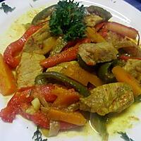 recette Sauté  de  veau aux légumes et au curcuma.