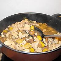 recette POULET AUX MARRONS ET CHAMPIGNONS