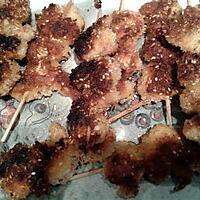 recette Brochettes de crevettes panées