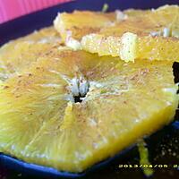 recette carpaccio d'oranges à la fleur d'oranger, pointe de cannelle (diététique)