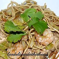 recette nouilles chinoises au poulet et crevettes