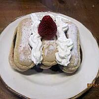 recette Biscuits moelleux au chocolat, fraises, Chantilly.