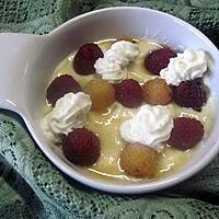 recette Fromage blanc aux framboises et Chantilly.