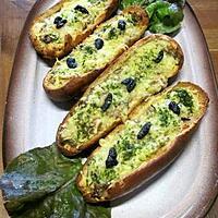 recette Baguettes garnies  au thon au four.