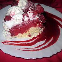 recette Vacherin aux framboises et meringués.