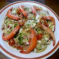 recette Boulgour en salade au  crevettes et ciboulette.
