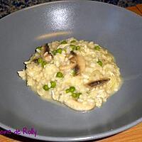 recette Risotto au brie, petits pois et champignons