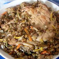 recette Filet de porc aux lentilles & légumes