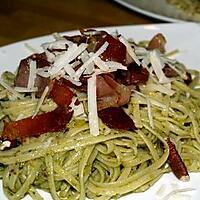 recette Linguines au Pesto, Noix et Jambon Croustillant