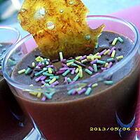 recette mousse onctueuse chocolat-menthe et sa tuile arlequin