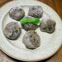 recette Boulettes de pommes de terre vitelotte aux basilic.