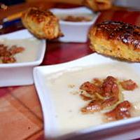 recette Velouté de chou-fleur, lardon et flûte de sésame