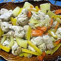 recette Sauté de dinde aux légumes anciens mijotés.