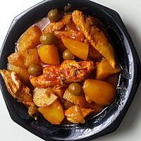 recette Délice de pomme de terre au poulet et olives .