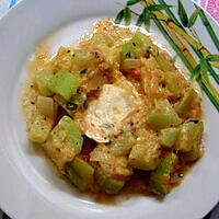 recette COURGETTES A LA TOMATE, BASILIC ET CHEVRE