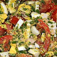 recette Salade de tomates, au thon et aux oeufs