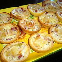 recette Mini-tartelettes St Nectaire / oignons / lardons