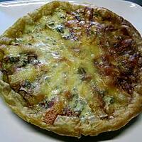 recette Quiche aux blancs de poireaux et aux lardons fumés.