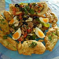 recette PAIN DE SALADE MULTICOLORE ET BEIGNETS DE FLEURS DE COURGETTES