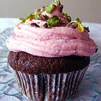 recette Cupcakes au chocolat, framboise et pistaches