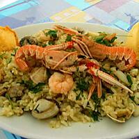 recette MON  RISOTTO  FRUITS  DE  MER  TUILES  AU  PARMESAN