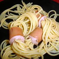 recette Spaghettis saucisse  de Vienne (original )