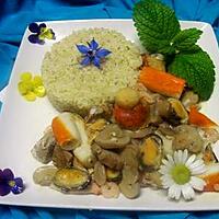 recette Boulgour fruits de mer et champignons.