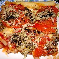 recette Pizza aux tomates lardons, maasdam et champignon frais