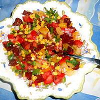 recette Salade de mais,raisins,tomates,poivron