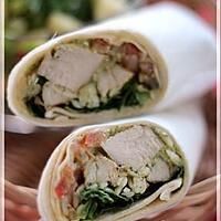 recette ~Wrap au poulet grillé et pesto de basilic~