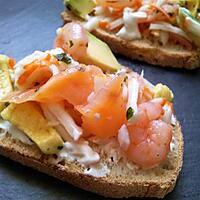 recette Bruschetta fraicheur à l'avocat et surimi