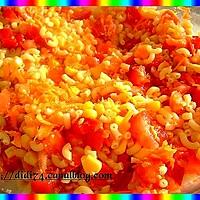 recette Salade de pâtes carottes,poivron,tomates,cacahuètes,maïs