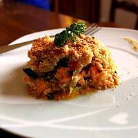 recette Crumble de saumon aux courgettes et poireaux