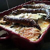 recette Gratin de courgettes aux merguez