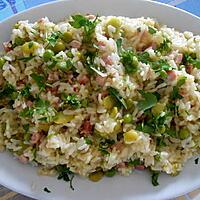 recette RISOTTO  PETITS POIS  FEVES ET  JAMBON  CUIT