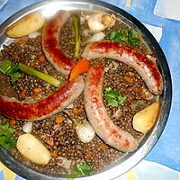 recette Saucisses campagnardes aux lentilles du puy