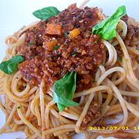 recette mes spaghettis bolognaise au basilic