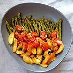 recette Salade d'asperges vertes tomates abricots & basilic, sauce jus d'orange et vinaigre balsamique
