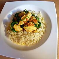 recette Curry de poulet aux épinards