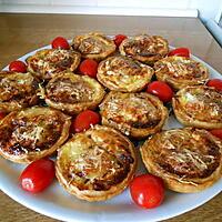 recette Tartelettes  apéro, lardons, camembert.