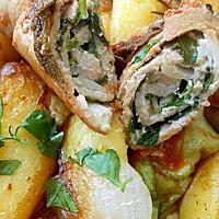 recette INVOLTINI  DE VEAU   P.TERRE  RISSOLEES  OIGNONS ROMARIN