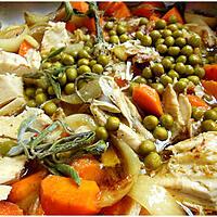 recette JARDINIERE DE POIS GOURMANTS POULET & SAUGE