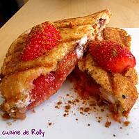 recette Croque sucré fraise, nougat, speculoos