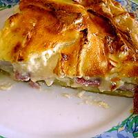 recette Quiche aux pommes de terre ,jambon cru et camembert