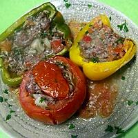 recette Tomates et poivrons farcis.