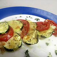 recette Gratiné au courgette. tomates. mozzarella au parmesan.